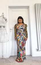 Rixo London Madonna Silk Floral Chain Mixed Satin Wrap Dress - House Of Huntington