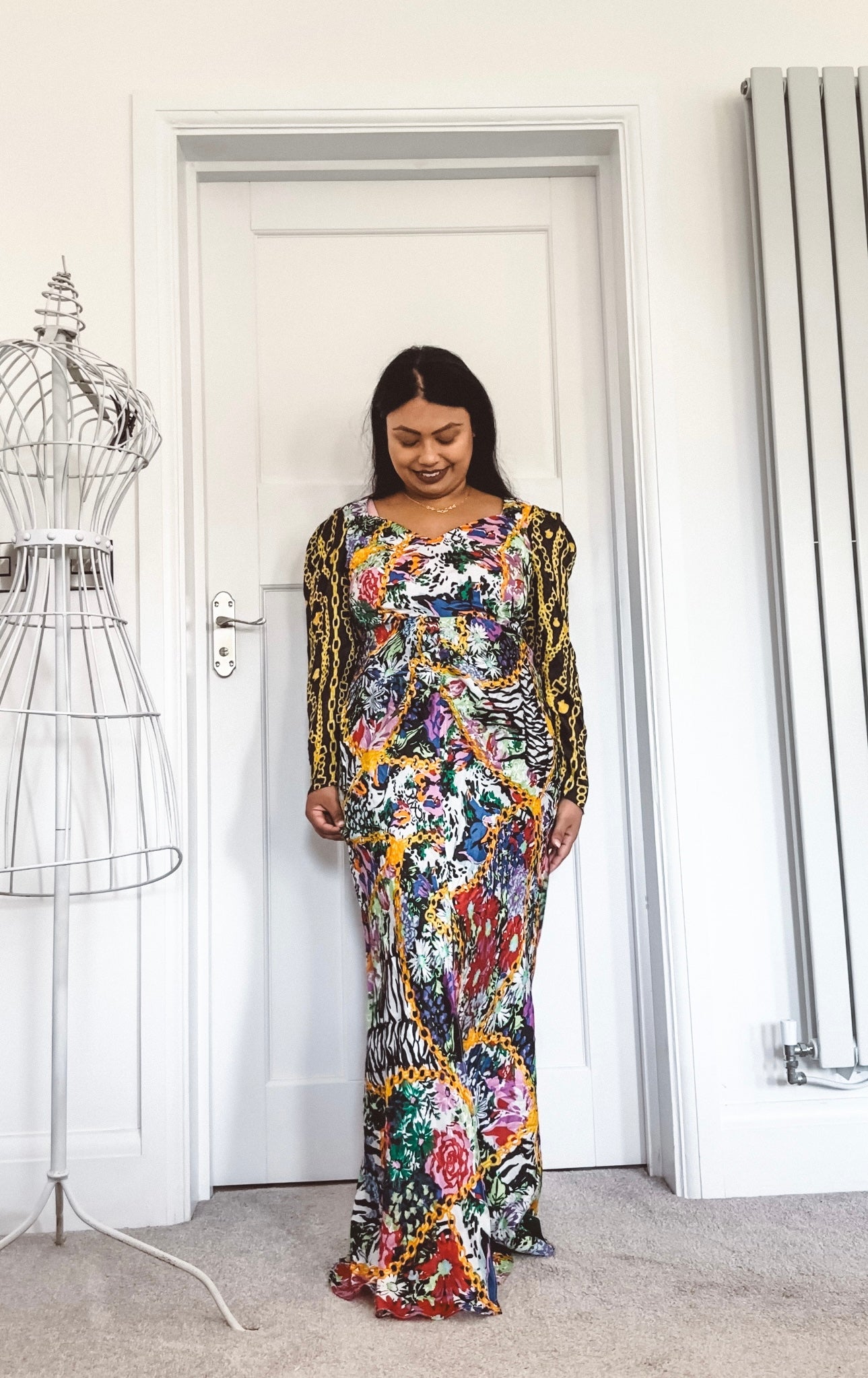 Rixo London Madonna Silk Floral Chain Mixed Satin Wrap Dress - House Of Huntington