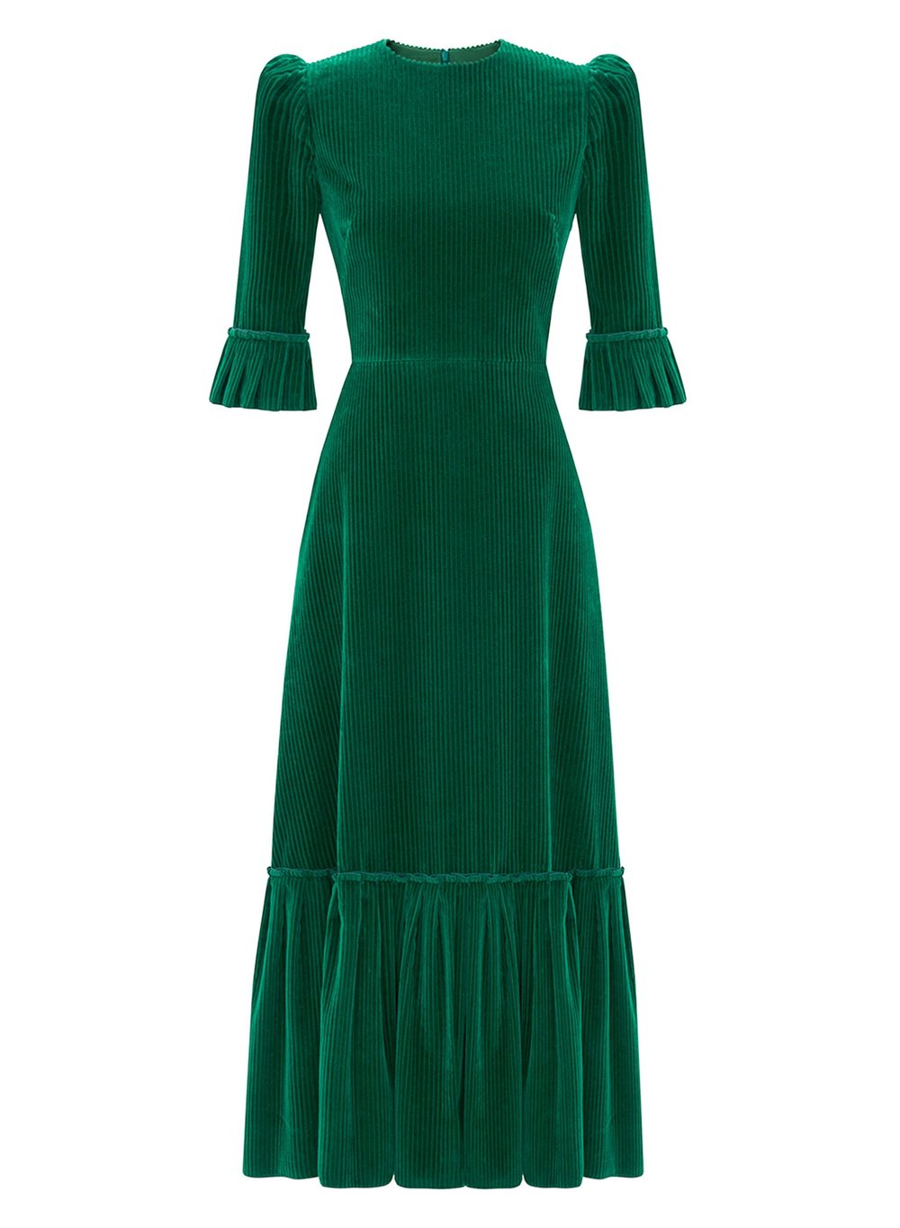 The Vampire’s Wife Emerald Green Cord Velvet Falconetti Festival Maxi Dress - House Of Huntington