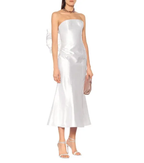 Rasario Bridal White Large Bow Back Strapless Wedding Dress