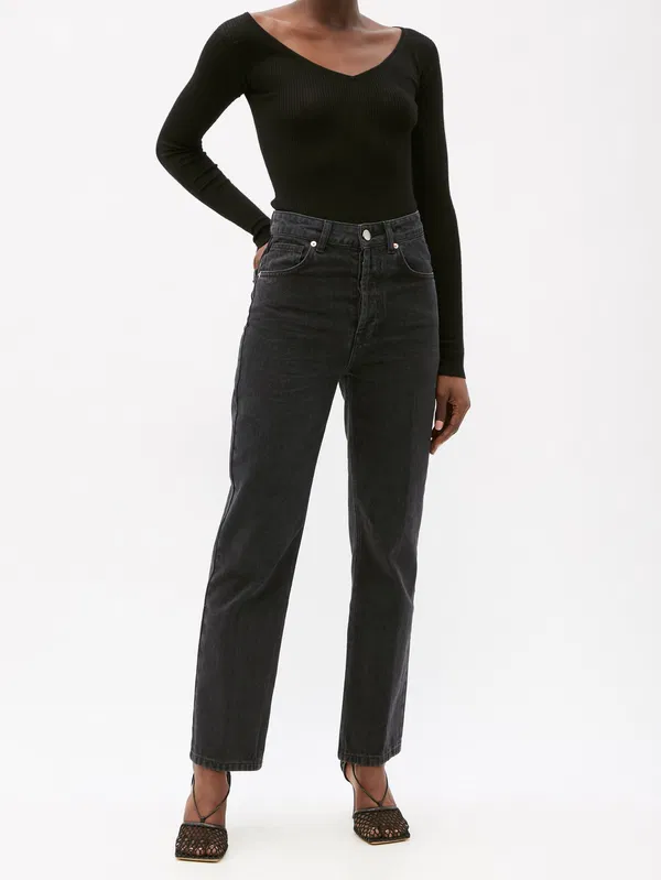Raey Black Find Straight Leg Denim Jeans