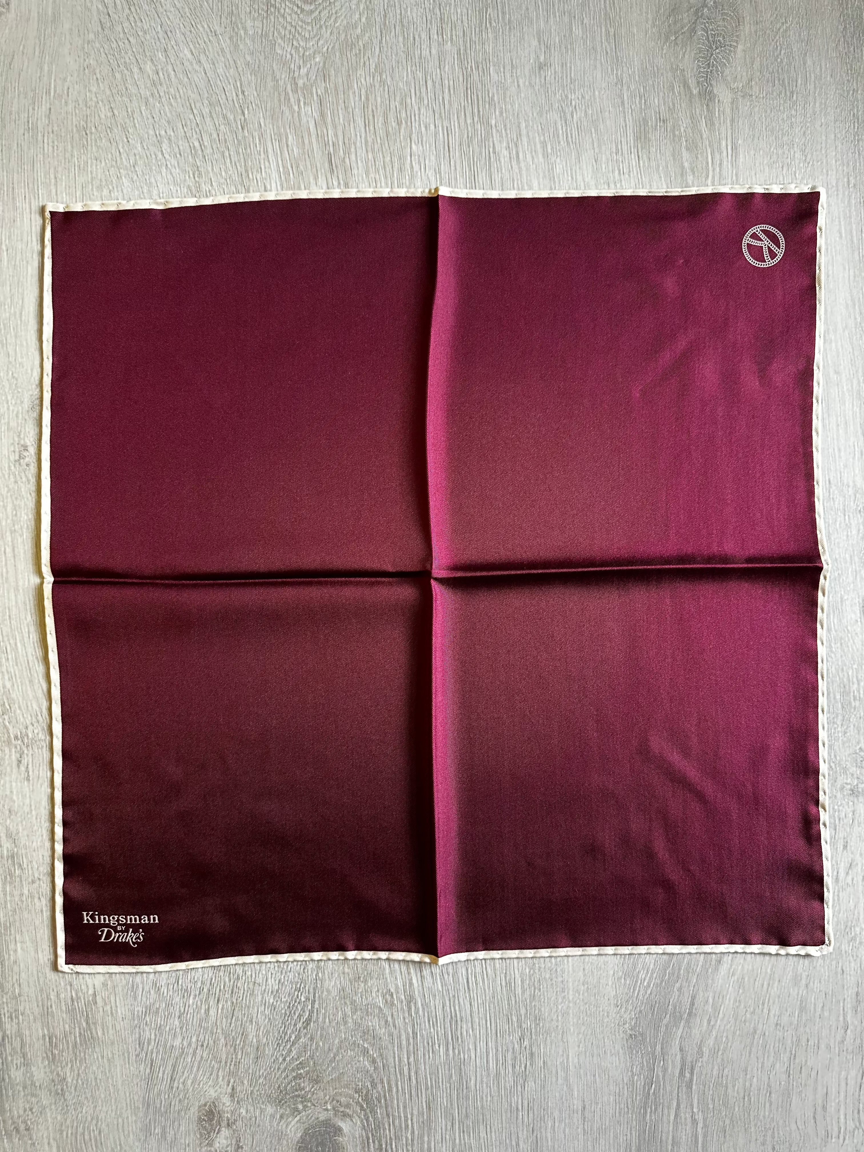 Drake's X Kingsman Burgundy Silk Pocket Square - House Of Huntington