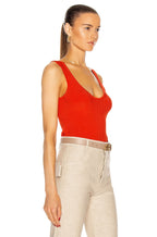 Zimmermann Lovestruck Red Body Ribbed Knit Tank Top