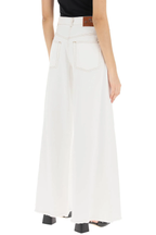 Etro White Denim  Paisley Embroidered Palazzo Wide Leg  Jeans