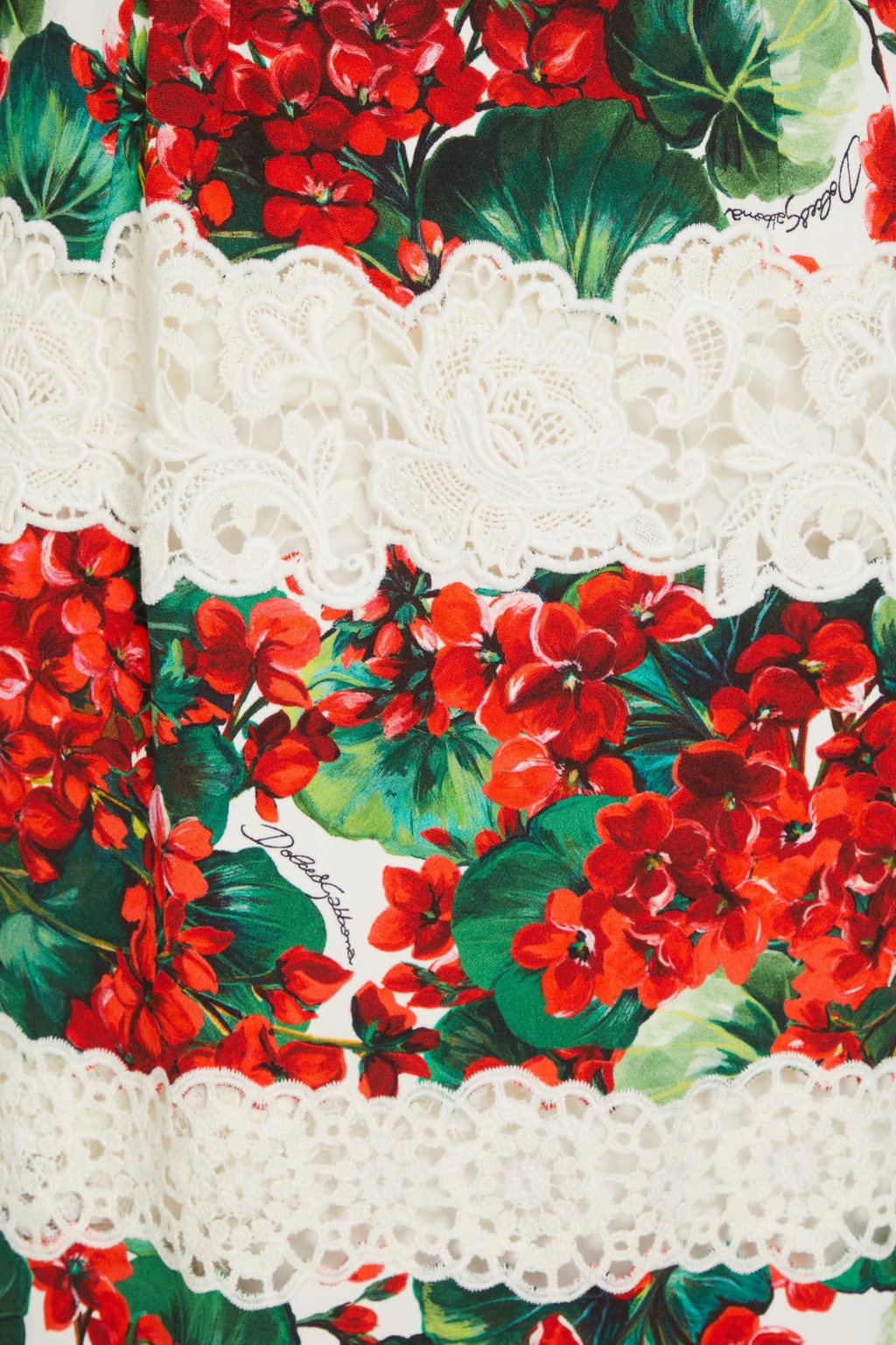 Dolce & Gabbana Red Floral Guipure Portofino Lace Panel Skirt