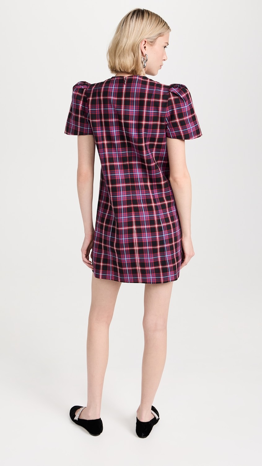 The Vampire's Wife The Wilma Red Tartan Plaid Check Print Shift Dress - House Of Huntington
