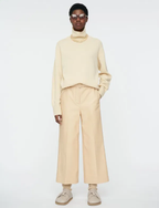 Joseph Nappa Leather Chai Taja High Waist Belted Wide Leg Crop Trousers - House Of Huntington