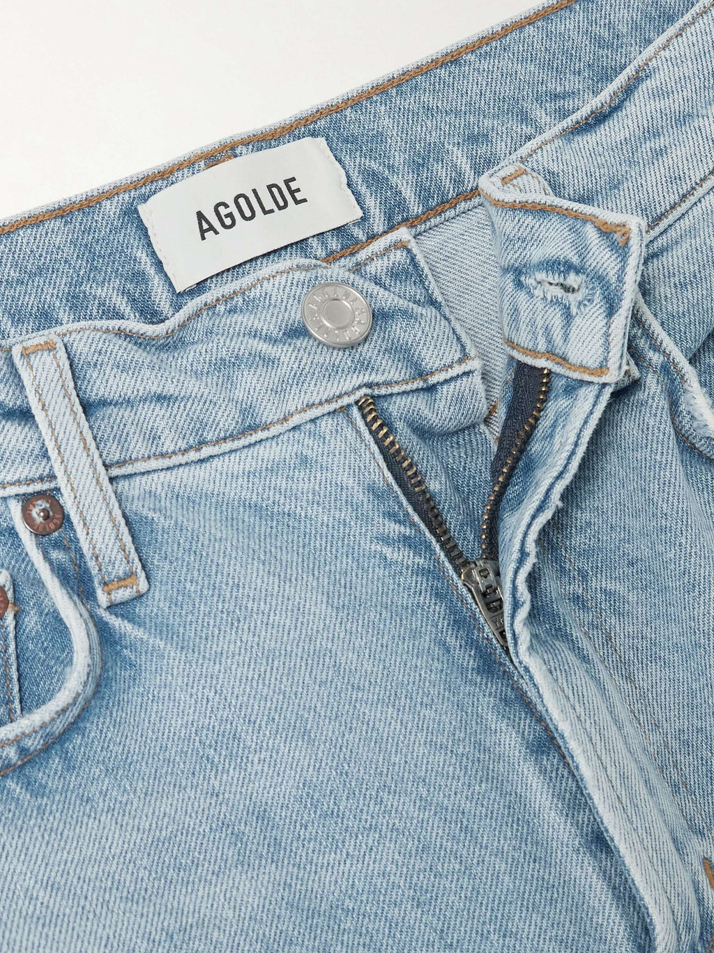 Agolde Harper Light Blue Denim Straight Leg Jeans