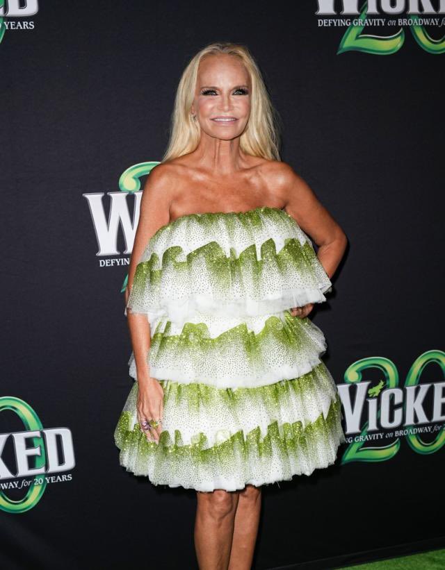 Halpern Shimmery Green Tiered Tulle Poofy Ruffle Strapless Mini Dress