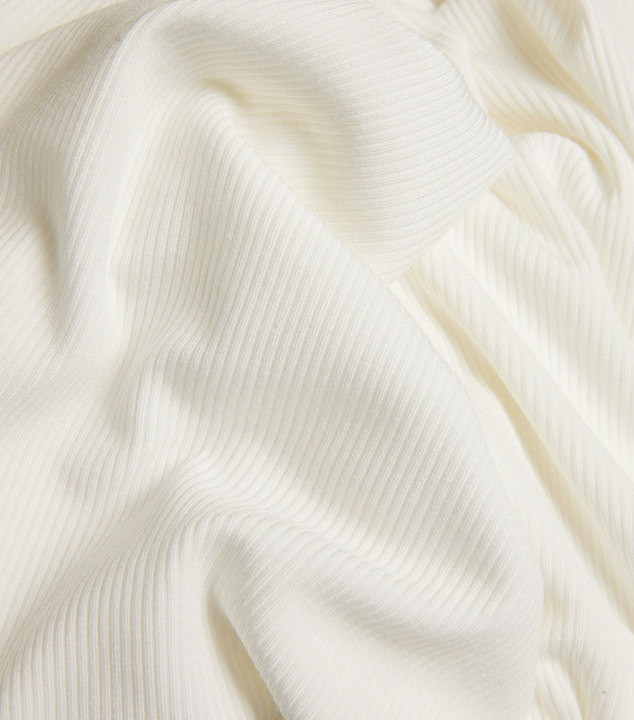 Skims White Soft Lounge Ribbed Square Neck Maxi Dress