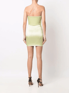 16ARLINGTON Esteli Lime Green Corset Strappy Mini Dress - House Of Huntington