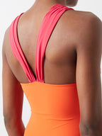 NENSI DOJAKA Orange Pink Butterfly Two Tone Cut-Out Swimsuit - House Of Huntington