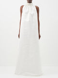 Robe de mariée Anaisa en taffetas ivoire à col montant Roksanda
