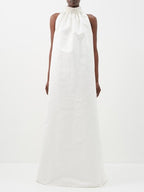 Robe de mariée Anaisa en taffetas ivoire à col montant Roksanda