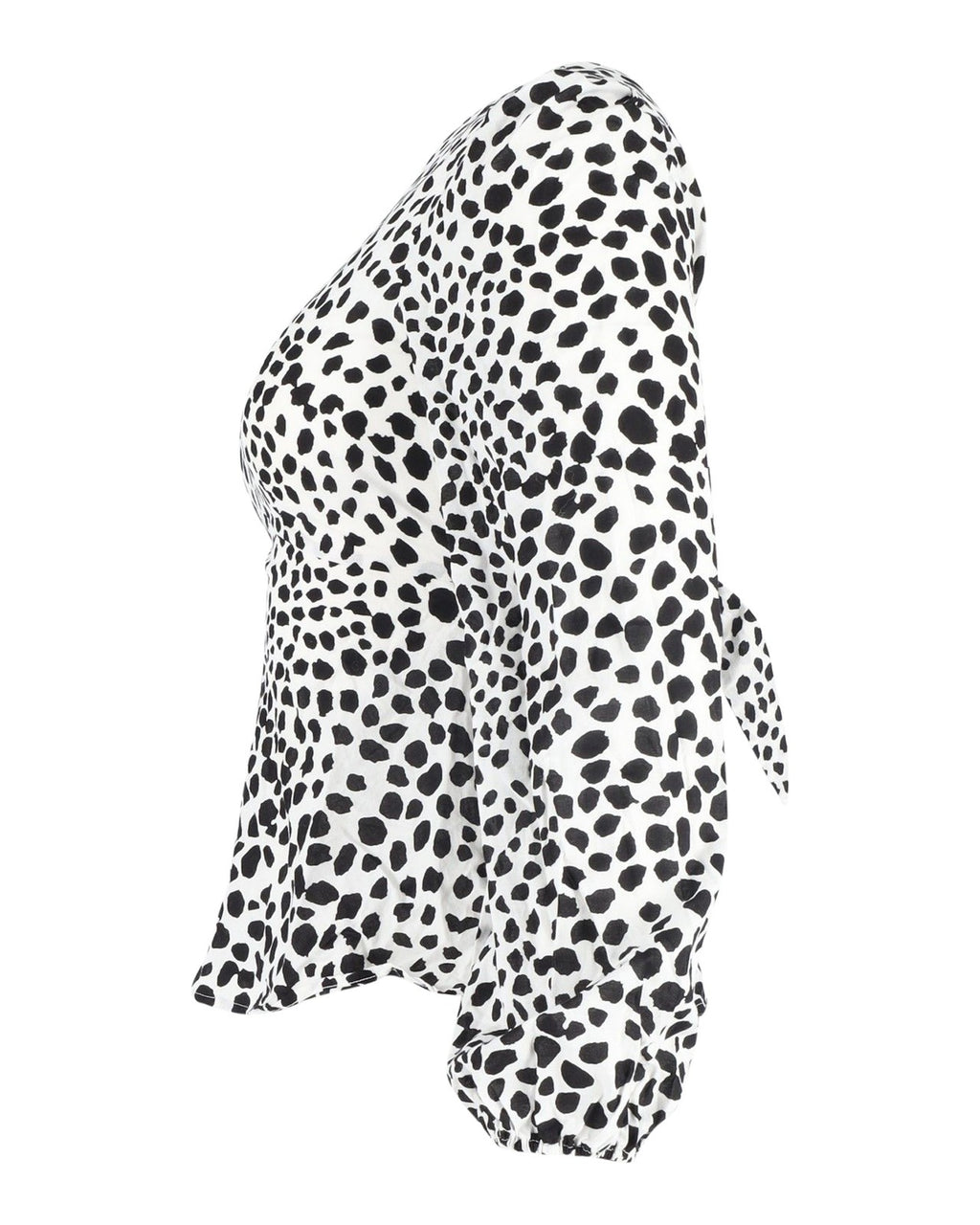 Rixo London Elyse Animal Print Long Sleeve Blouse