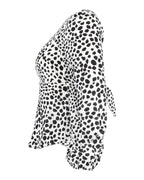 Rixo London Elyse Animal Print Long Sleeve Blouse