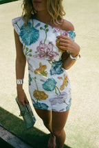 Hayley Menzies Floral Print Cotton Backless Carmen Mini Shift Dress