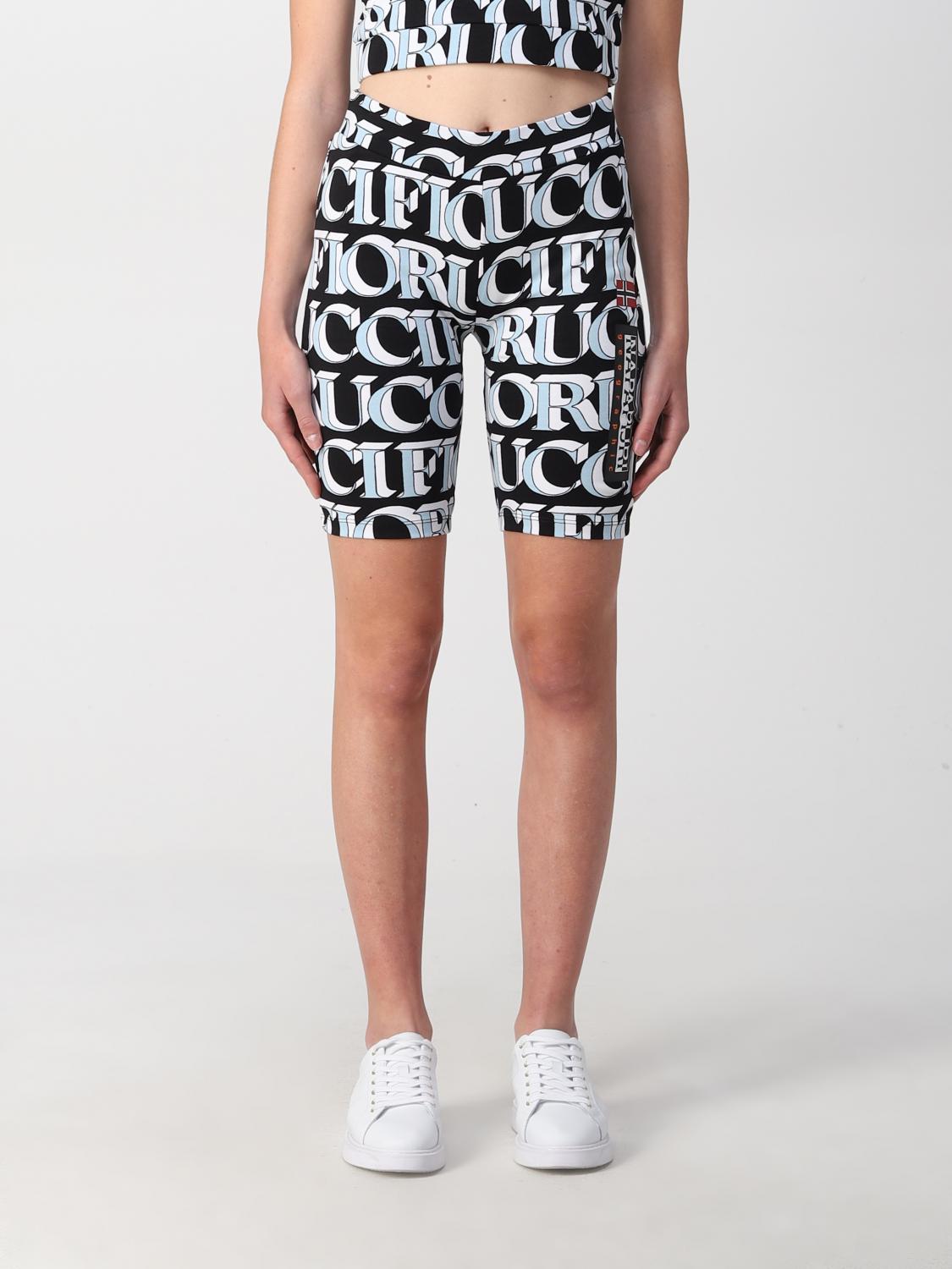 Napapijri X Fiorucci Allover Logo Print Biker Shorts