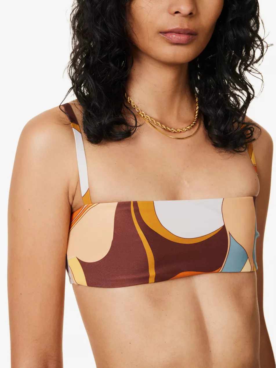 SIR. Vista Abstract Print Bandeau Bikini Top - House Of Huntington