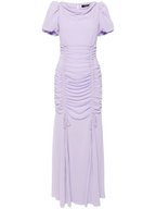 De La Vali Amandine Lavender Ruched Maxi Dress