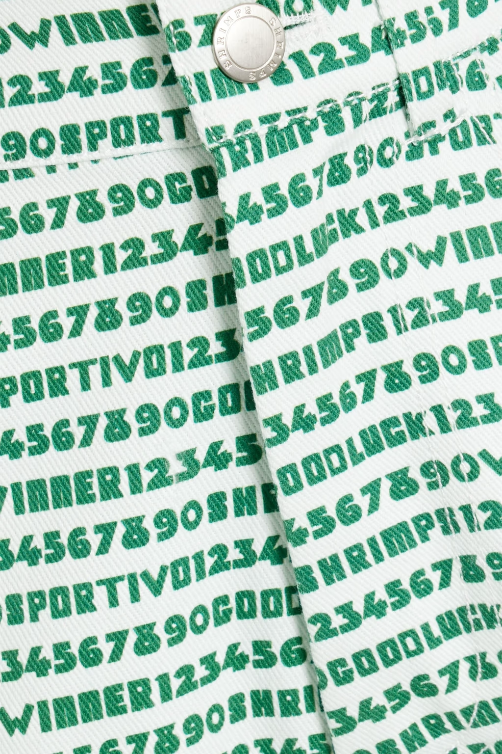 Shrimps Anette Good Luck Printed Patch Logo Cargo Green Trousers