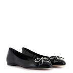 Sophia Webster Black Pirouette Bow Embellished Pump Flats