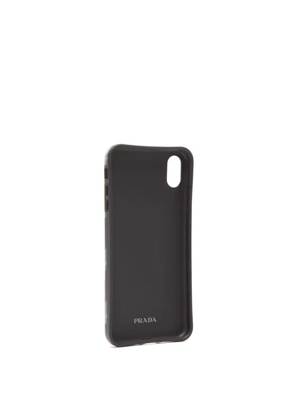 Prada Lipstick Print Logo iPhone XS Black Phonecase in Prada box (Matches Fashion)