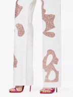 GERMANIER Patch Stone Embellished Straight-Leg Mid-Rise Upcycled-Denim Jeans - House Of Huntington