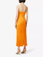 TOVE Lara Golden Yellow Twist Woven Midi Gown - House Of Huntington