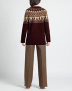 Re/Done Fair Isle Argyle Wool Relaxed Crew Neck Knitted Jumper