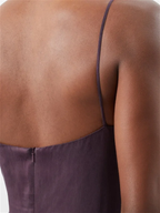 RAEY Straight-Neck Burgundy Maxi Slip Dress - House Of Huntington