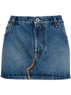 Mini-jupe en jean à grand logo Jean Paul Gaultier Haute Jeanerie