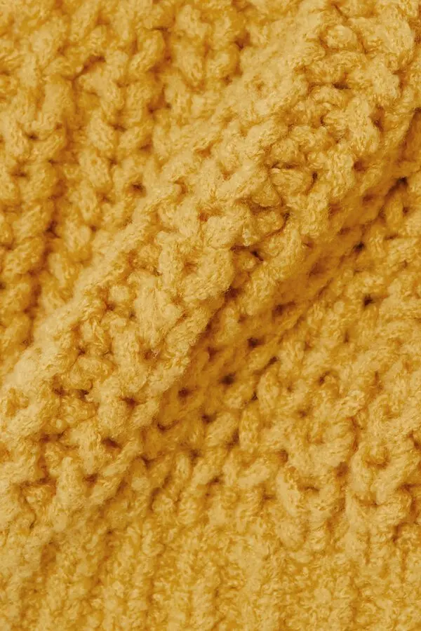 Alanui Pucon Ribbed Wool-Blend Golden Yellow Bralette Top