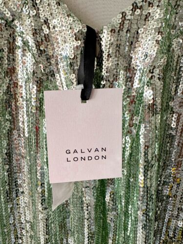 GALVAN LONDON Adela Full Sequinned Cut Out Open Back Evening Gown Dress