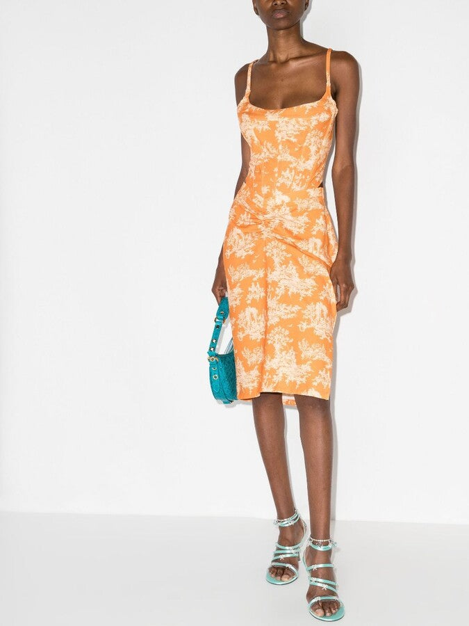 Miaou x Paloma Elsesser Preston Clementine Toile Print Midi Skirt