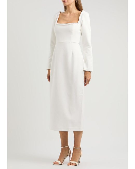 Odd Muse Bridal White Pearl Trim The Ultimate Muse Midi Dress