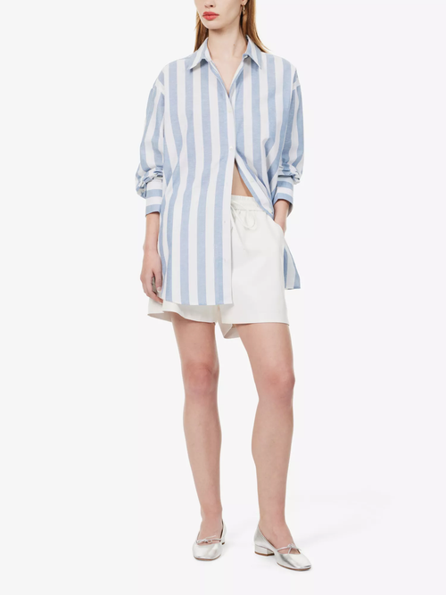 Anine Bing – Weiß-blau gestreiftes Plaza-Oversize-Hemd