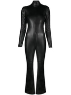 Wolford Black Mighty 80s Vegan Leather Jumpsuit