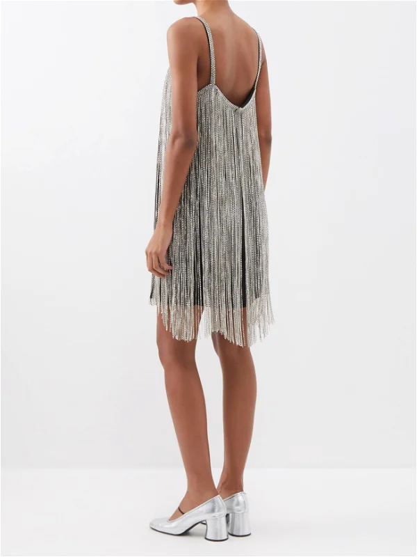 RAEY Crystal Fringe Mini Slip Dress - House Of Huntington