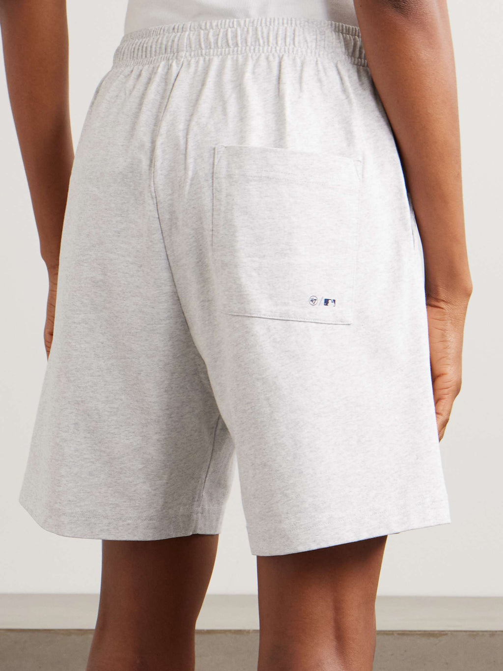 Sporty & Rich New York Yankees Gym Print Cotton Relaxed Shorts