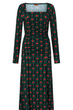 KITRI Deirdre Wavy Heart Print Long Sleeve Dress