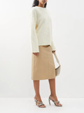 The Frankie Shop Heather Leather Beige Pencil Skirt - House Of Huntington