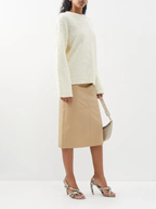 The Frankie Shop Heather Leather Beige Pencil Skirt - House Of Huntington