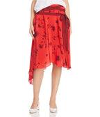 Jupe Yolanda asymétrique à fleurs rouges Preen Line