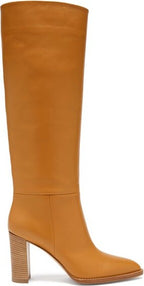 Gianvito Rossi Kerolyn 85 Tan Brown Knee Leather High Heel Boots