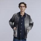 Sunflower Black Ombre Brushed Alpaca Wool Knit Zip Cardigan