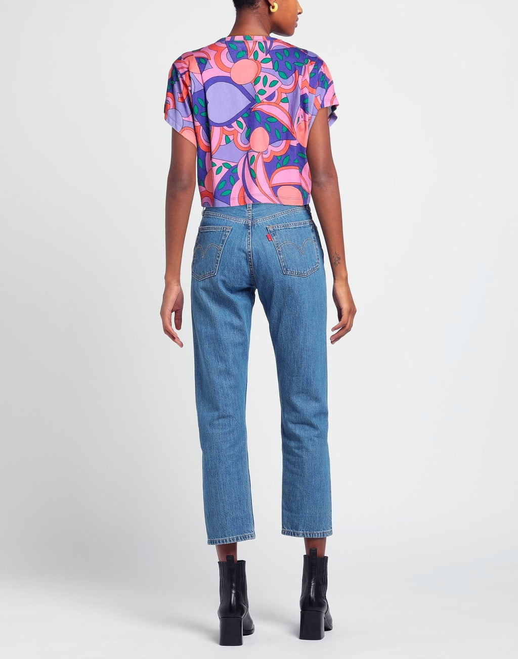 Isabel Marant Zinalia Pink Graphic Abstract Print Cotton Crop Top