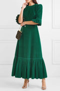 The Vampire’s Wife Emerald Green Cord Velvet Falconetti Festival Maxi Dress - House Of Huntington