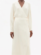 RAEY Cream Dolman-Sleeve Side-Split Wrap Dress - House Of Huntington