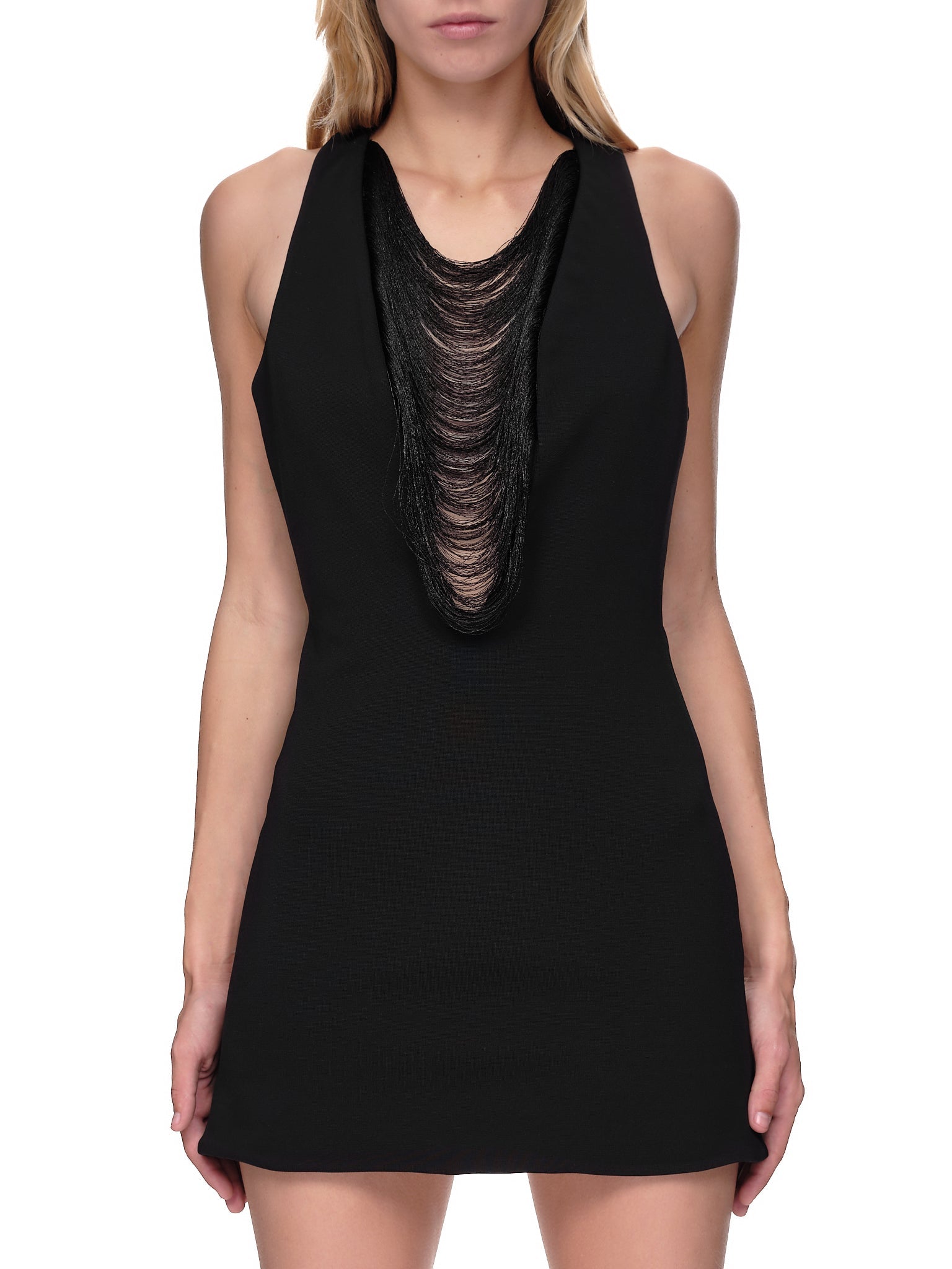 MAXIMILIAN DAVIS Black Fall Fringe Detail Mini Dress - House Of Huntington